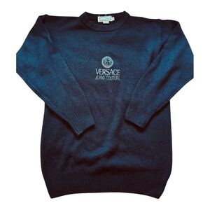 Authentic Vintage Black Versace Cashmere Sweater - Size M